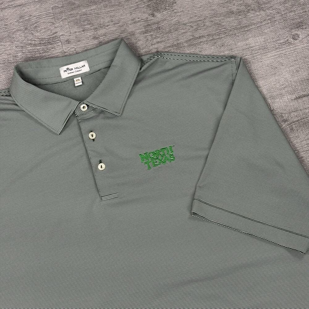NWOT Peter Millar UNT Men Sz 2XL North Texas Polo Shirt Striped Preppy Jubilee